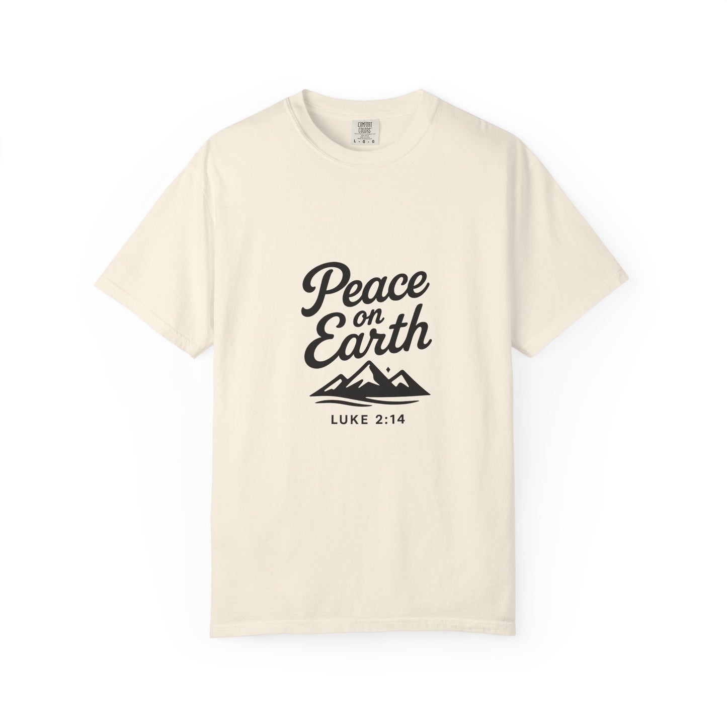 Peace on Earth Unisex T-shirt - Black Copy, Inspirational Graphic Tee for Nature Lovers, Christians, Faith