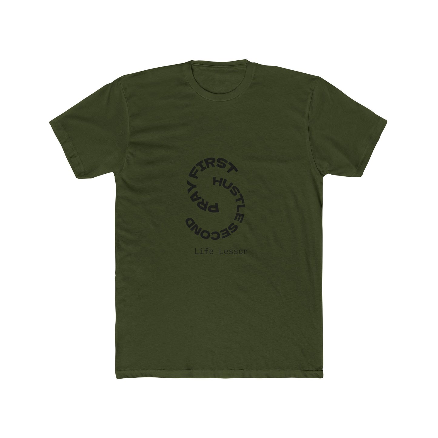 Unisex Cotton Crew Tee - Pray First, Hustle Second