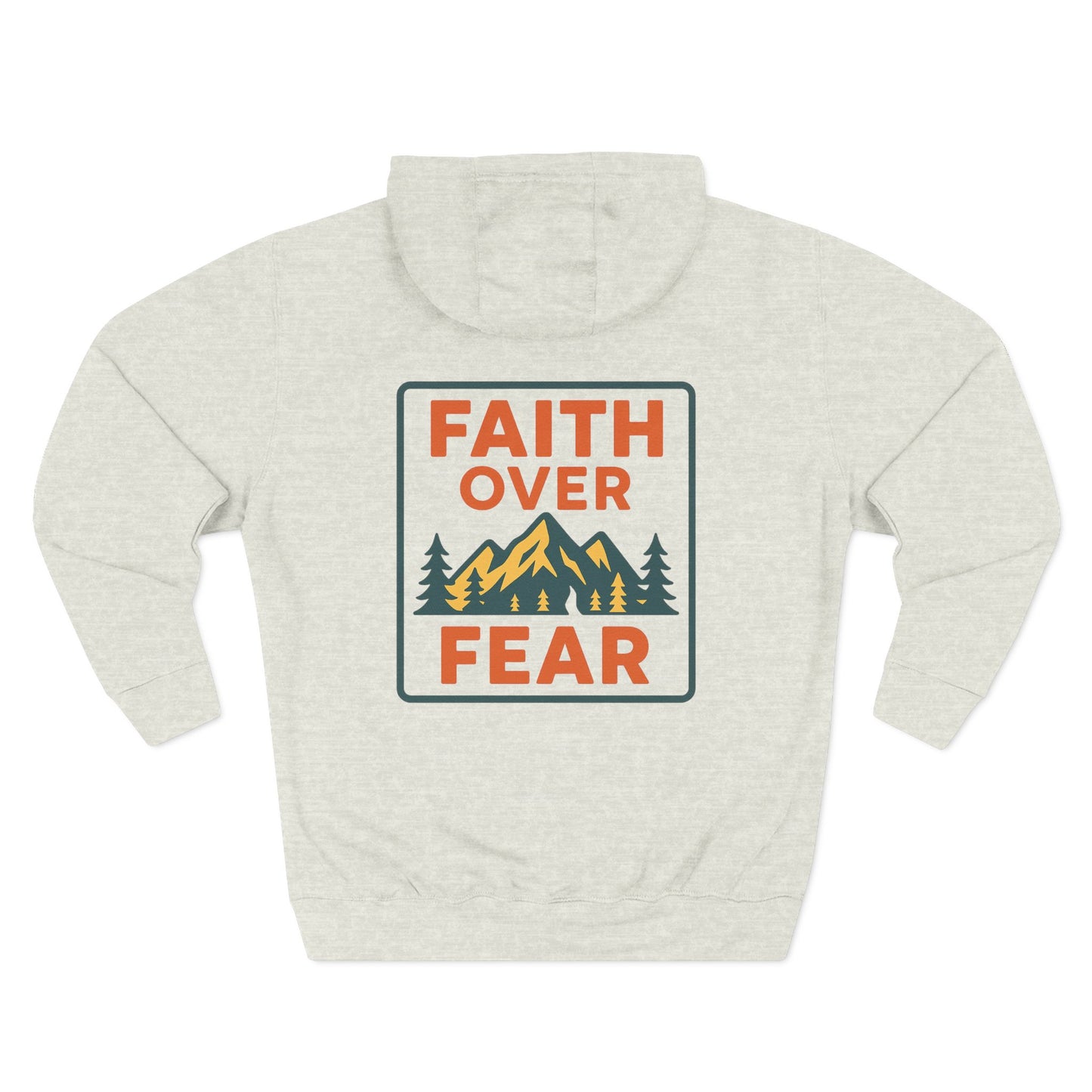Hoodie — Faith Over Fear Mountain Graphic Retro Park Sign