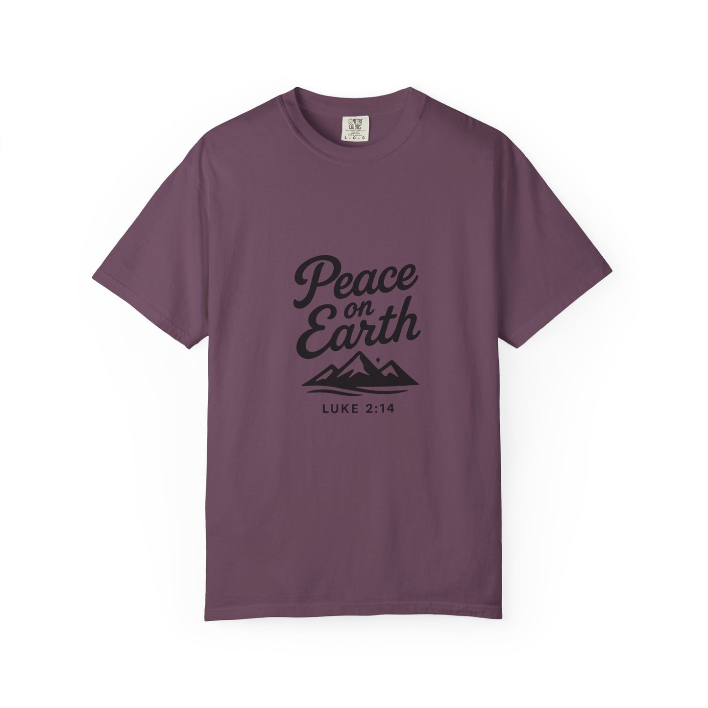 Peace on Earth Unisex T-shirt - Black Copy, Inspirational Graphic Tee for Nature Lovers, Christians, Faith