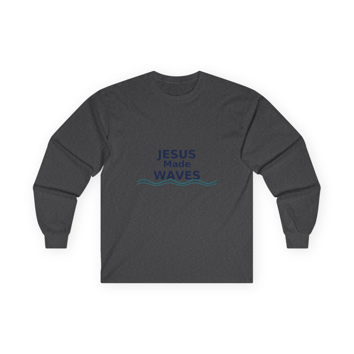 Jesus Made Waves - Christian Inspirational Long Sleeve Tee, Faith T-Shirt,Religious Gift, Unisex Top, Casual Wear, Surfer Faith, Beach Wear, Vacation