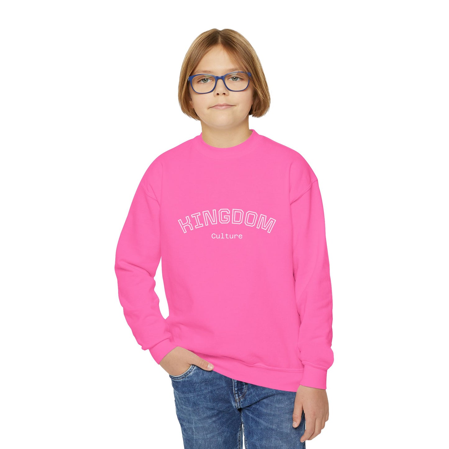 Youth Crewneck Sweatshirt - Cozy Kingdom Culture Pullover, Perfect for Kids & Teens, Great for Everyday Wear, Gifts, Casual Outfits