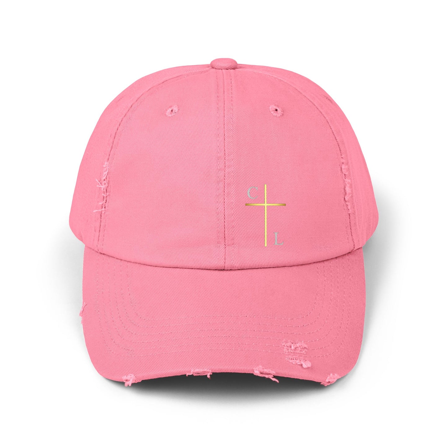 Unisex Distressed Cap with C/L Logo