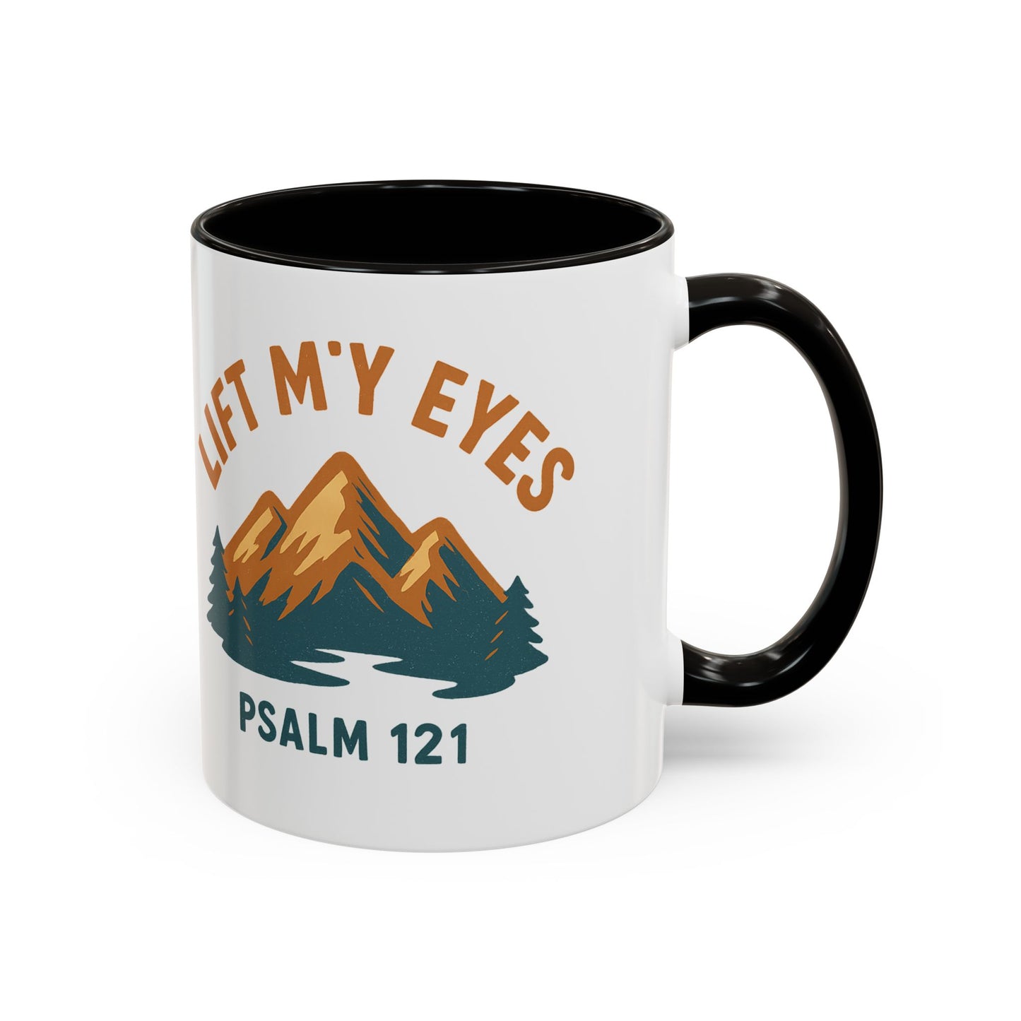 Christian Mountain Mug — "I Lift My Eyes" Psalm 121 Coffee Cup (11oz/15oz)