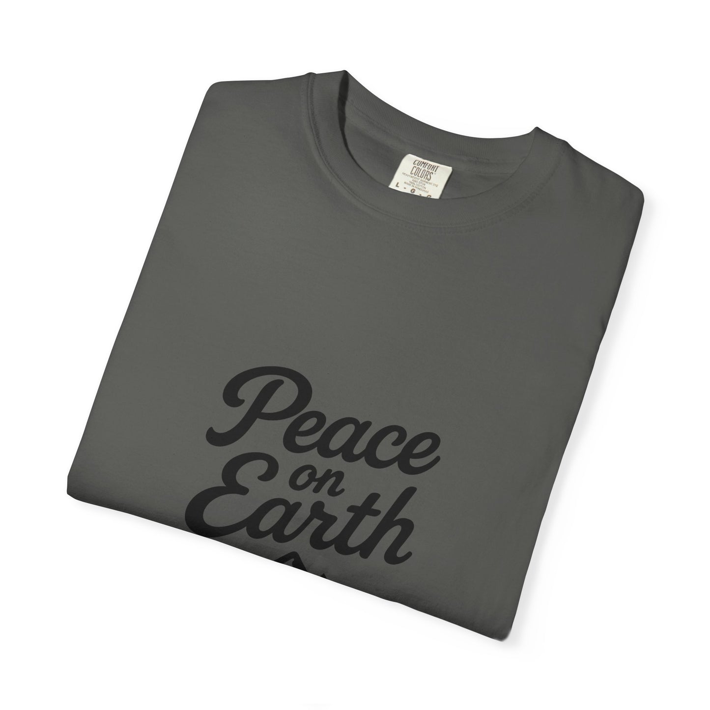 Peace on Earth Unisex T-shirt - Black Copy, Inspirational Graphic Tee for Nature Lovers, Christians, Faith