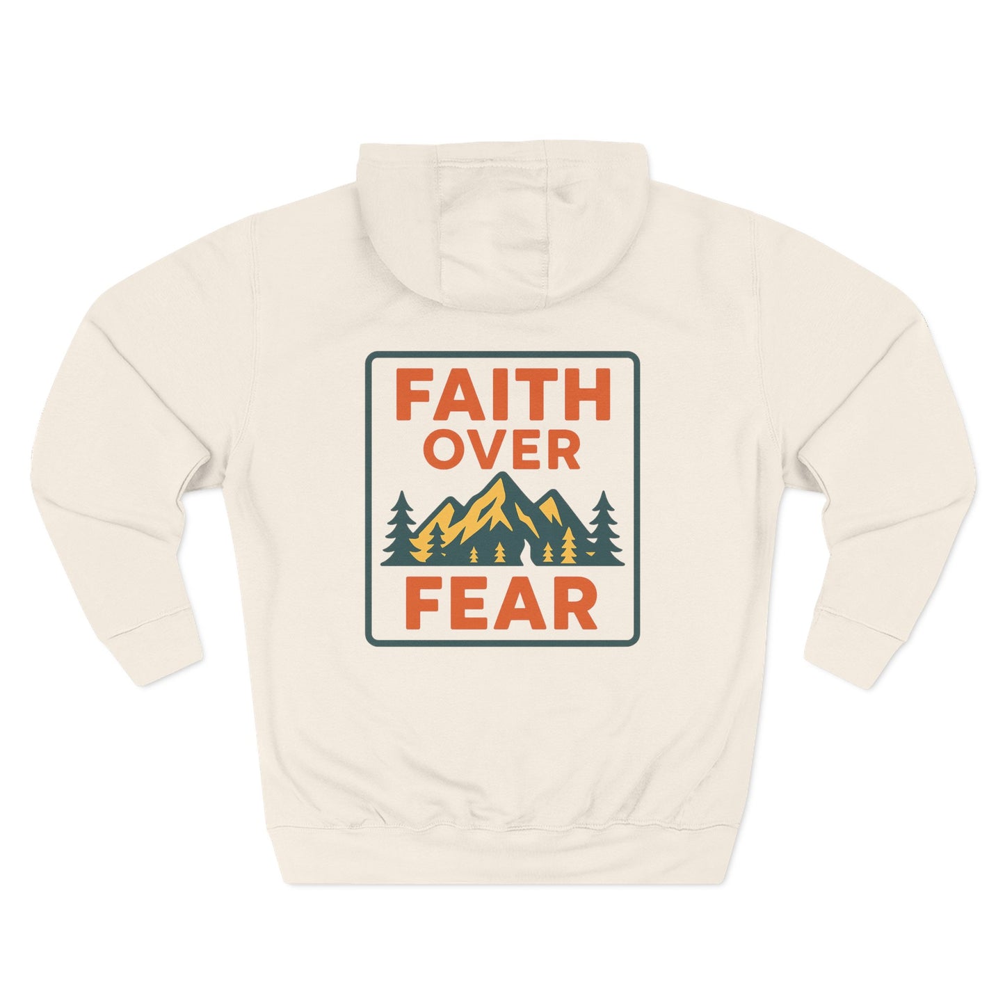Hoodie — Faith Over Fear Mountain Graphic Retro Park Sign