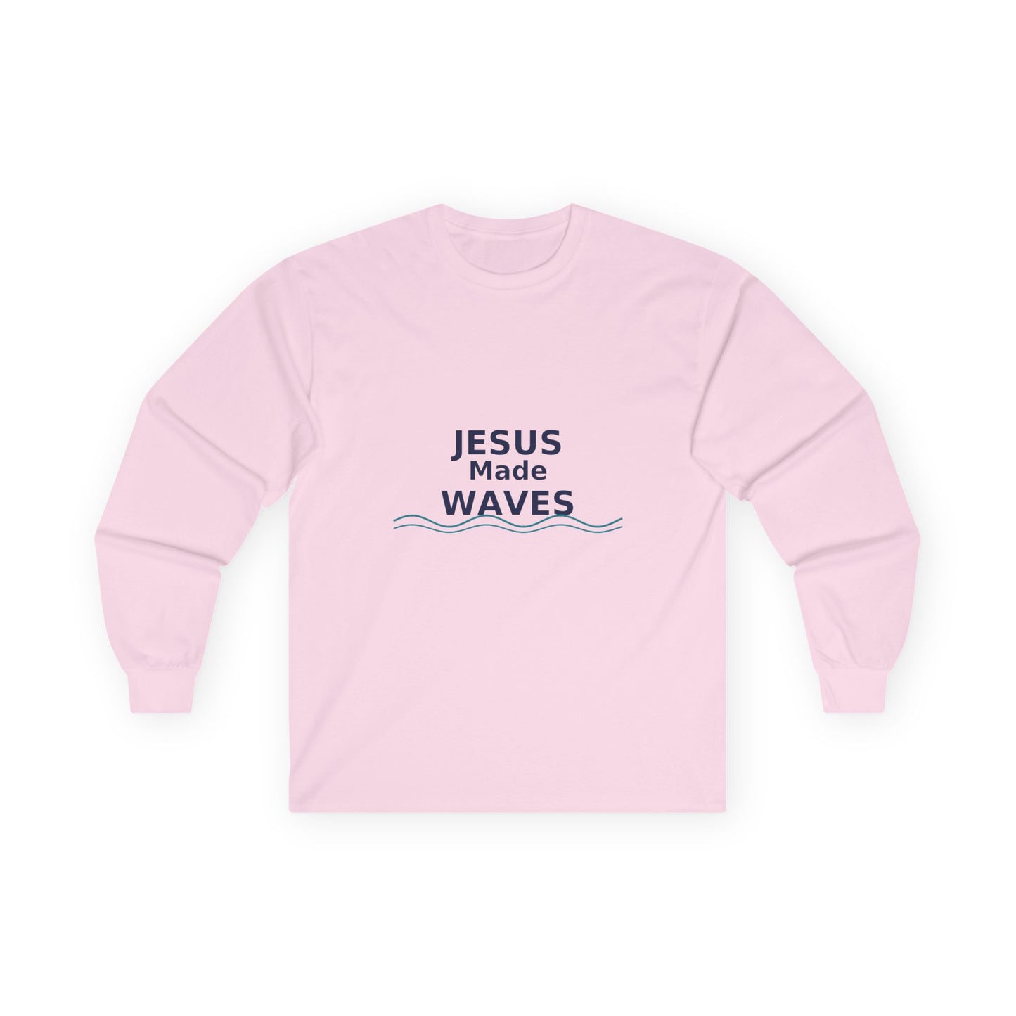 Jesus Made Waves - Christian Inspirational Long Sleeve Tee, Faith T-Shirt,Religious Gift, Unisex Top, Casual Wear, Surfer Faith, Beach Wear, Vacation