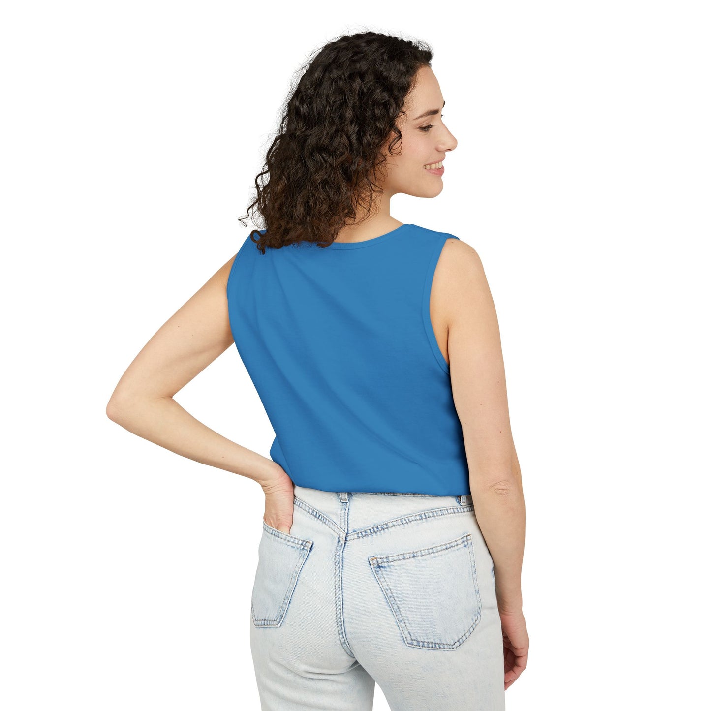 Unisex Garment- Cute Dyed Tank Top with Gray ChristLife logo