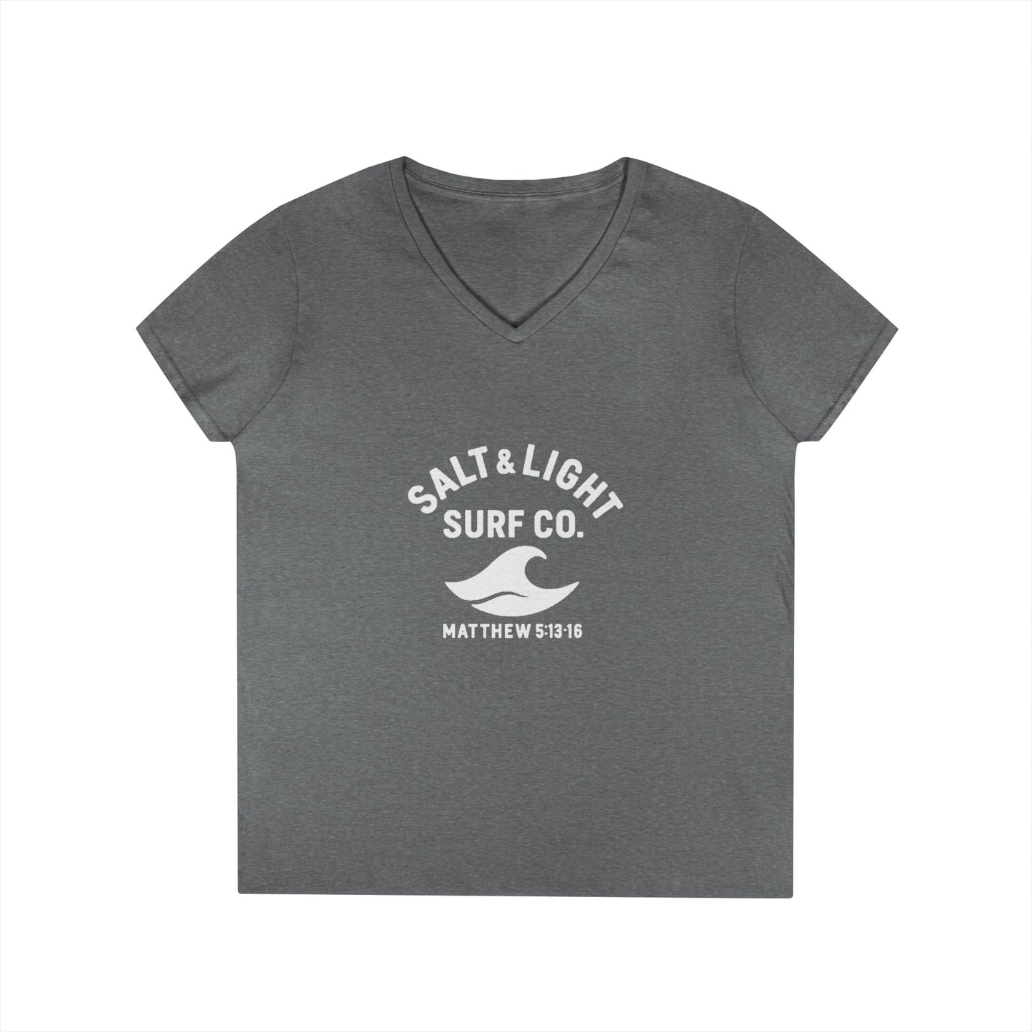 Salt and Light Surf Co/Faith Beach collection Ladies' V-Neck T-Shirt