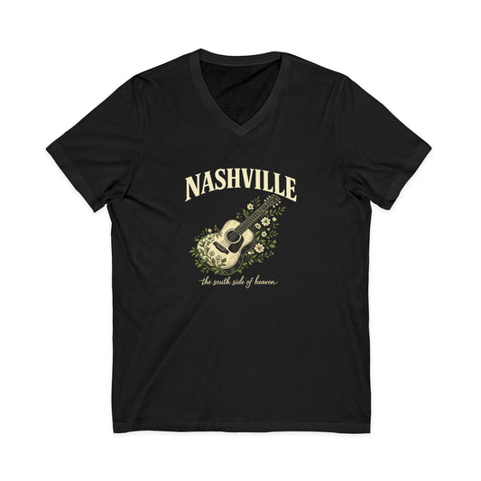 Nashville South Side Of Heaven - V-Neck Acoustic Music City Shirt