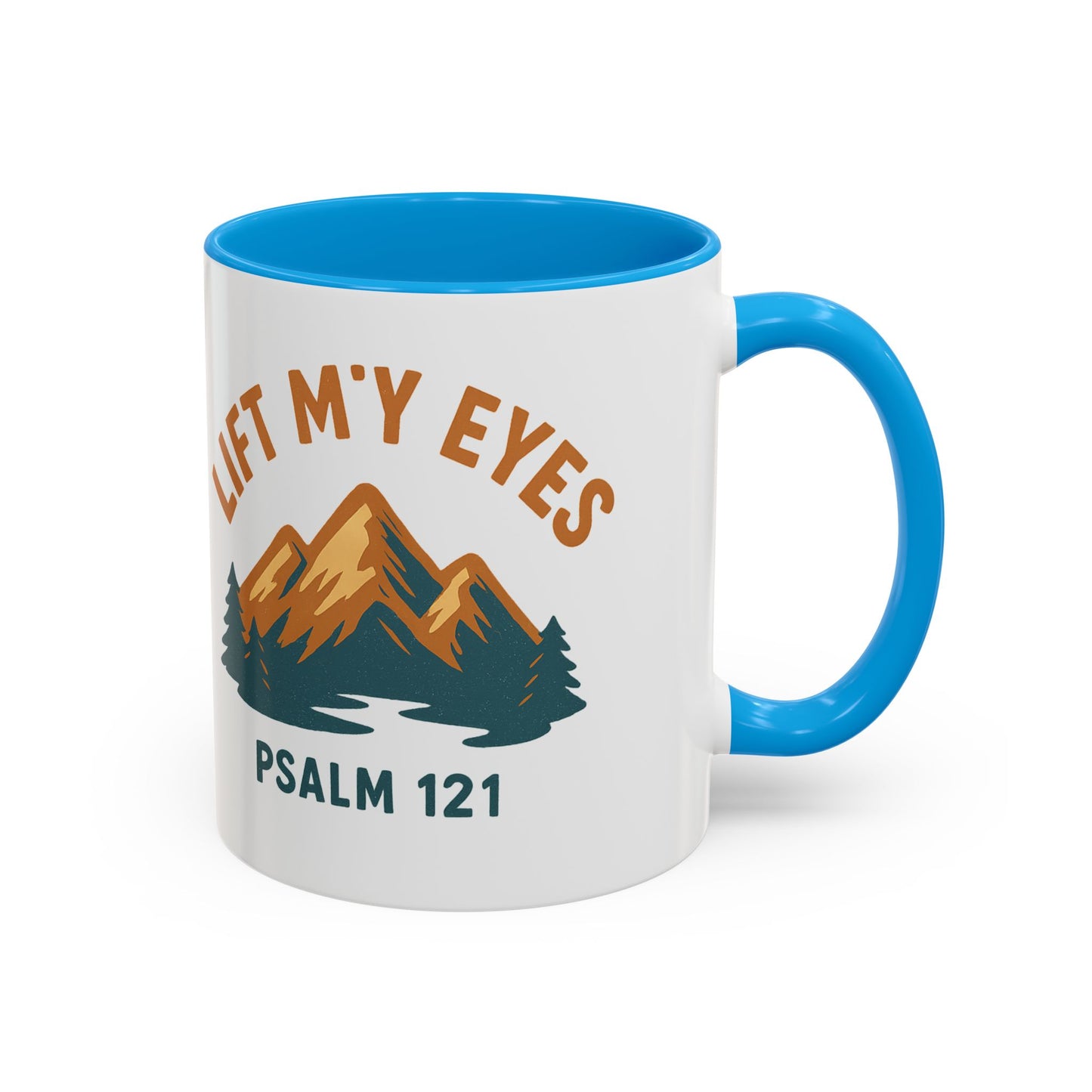 Christian Mountain Mug — "I Lift My Eyes" Psalm 121 Coffee Cup (11oz/15oz)