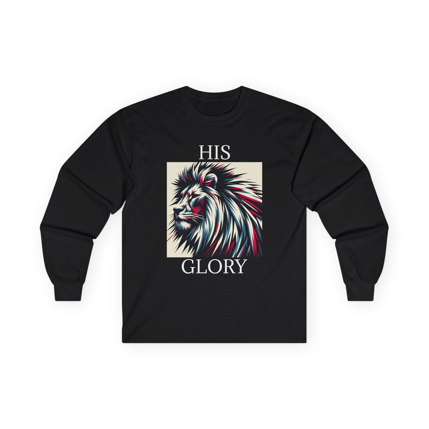 Unisex Ultra Cotton Long Sleeve Tee - HIS GLORY, Majestic Lyon