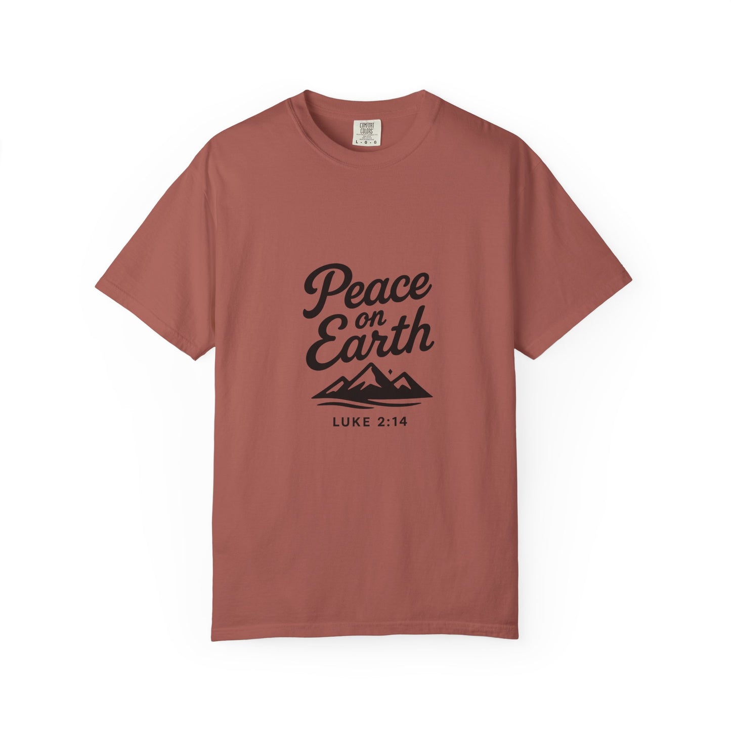 Peace on Earth Unisex T-shirt - Black Copy, Inspirational Graphic Tee for Nature Lovers, Christians, Faith