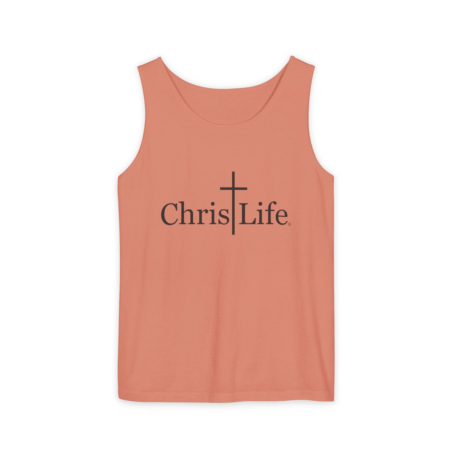 Unisex Garment- Cute Dyed Tank Top with Gray ChristLife logo