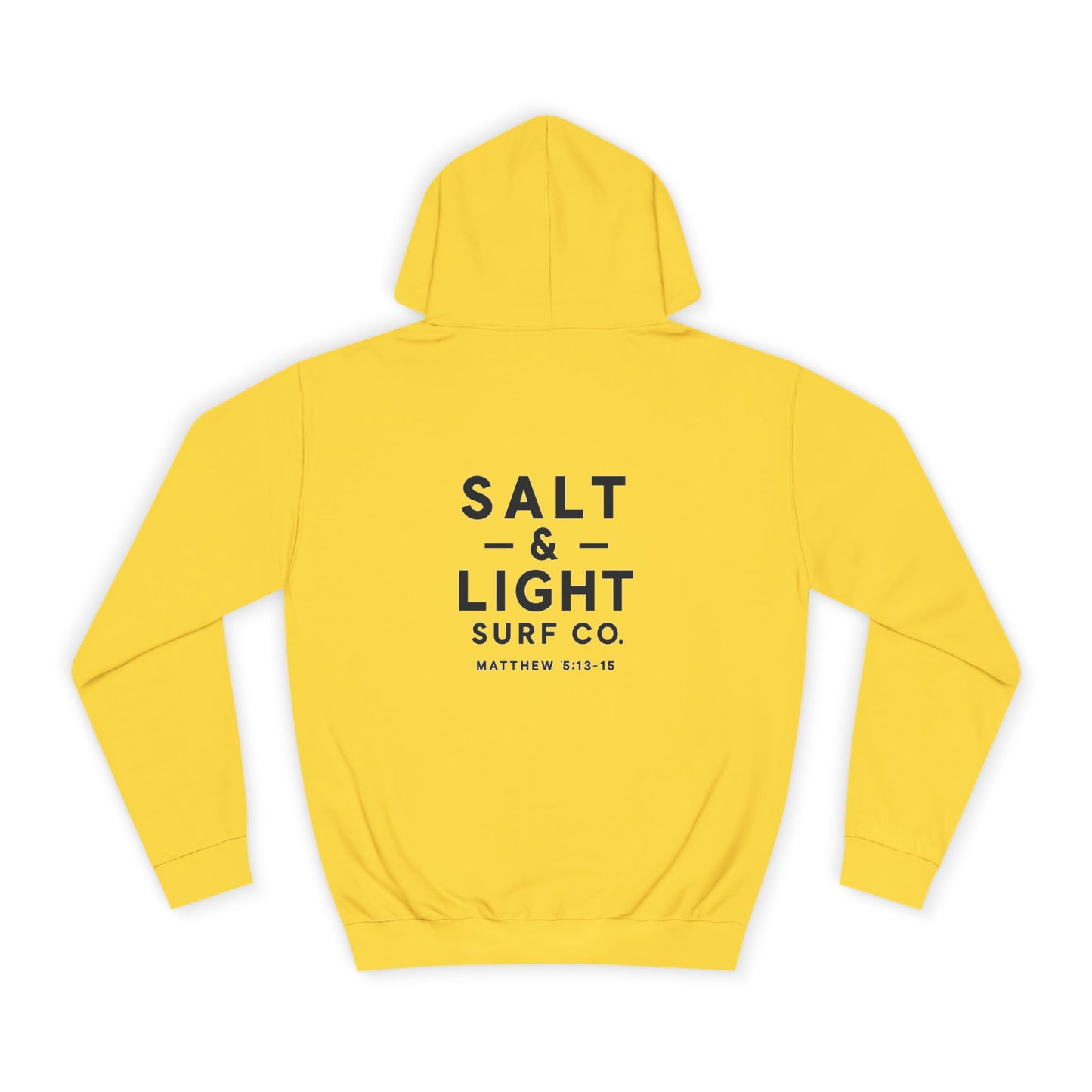 Salt and Light  Surf Co - Unisex College Hoodie, Cozy University Sweatshirt, Surf-Inspired Hoodie, Casual College Apparel, Faith-Based Surf Gear, Gift for Students