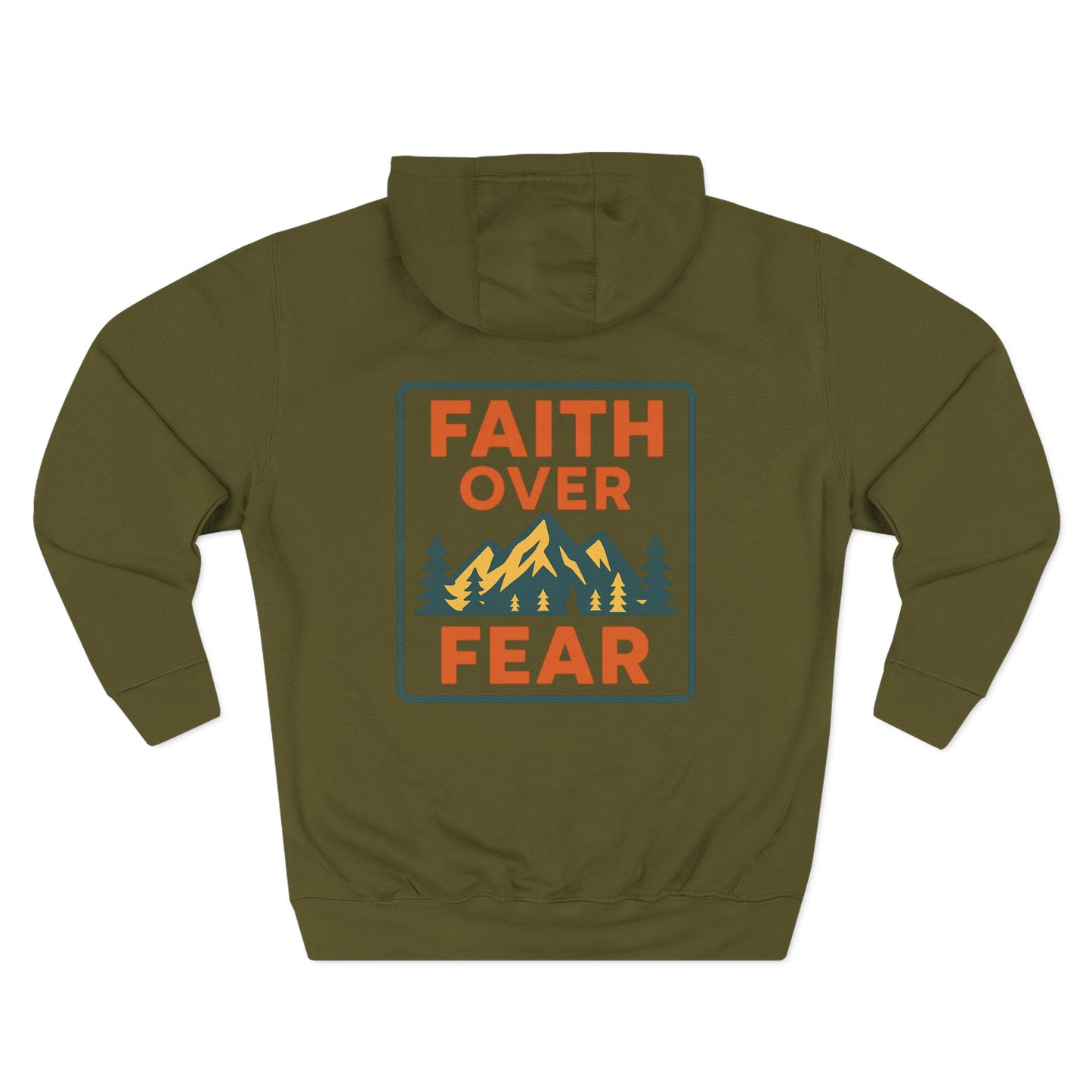 Hoodie — Faith Over Fear Mountain Graphic Retro Park Sign