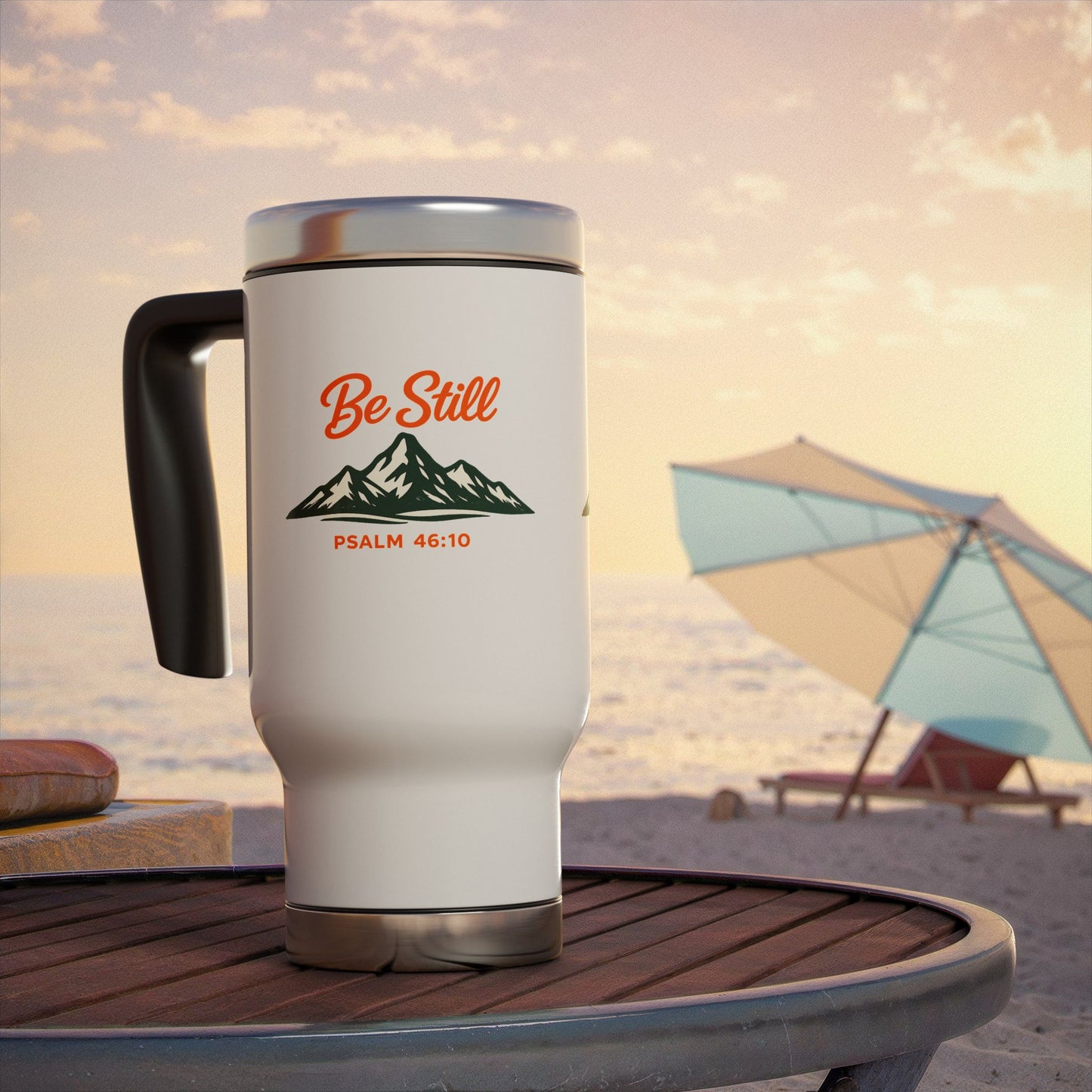 Be Still MountianTravel Mug — Psalm 46:10 Stainless Steel 14oz