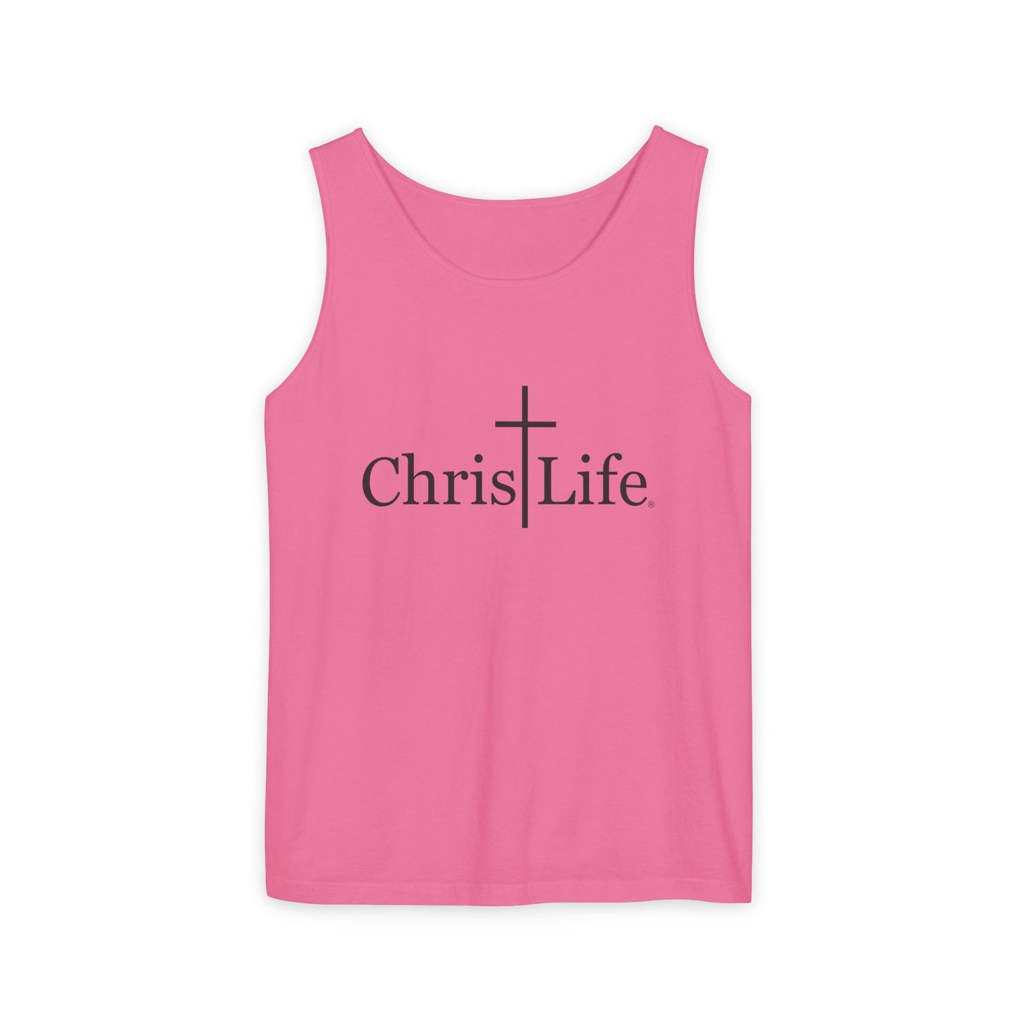 Unisex Garment- Cute Dyed Tank Top with Gray ChristLife logo