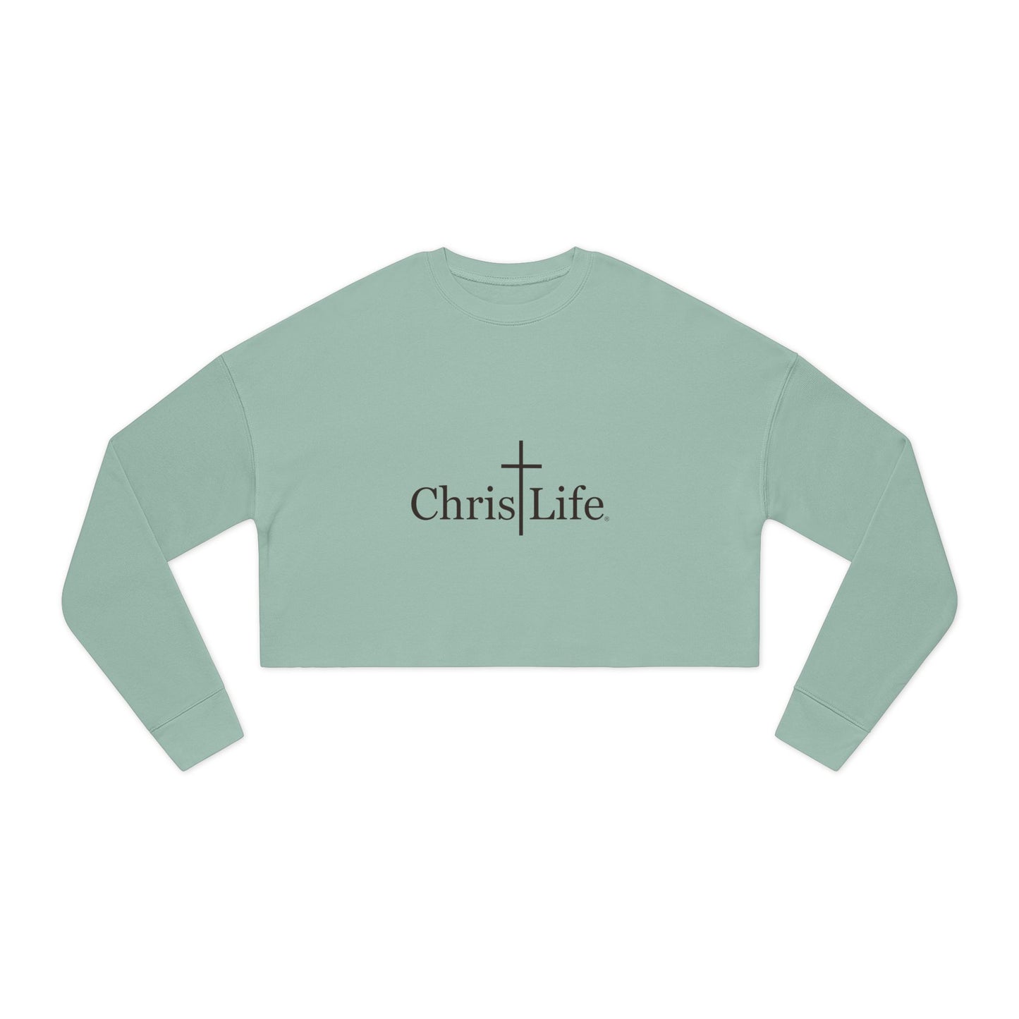 Women's Cropped Sweatshirt, Dark Gray ChristLife Logo