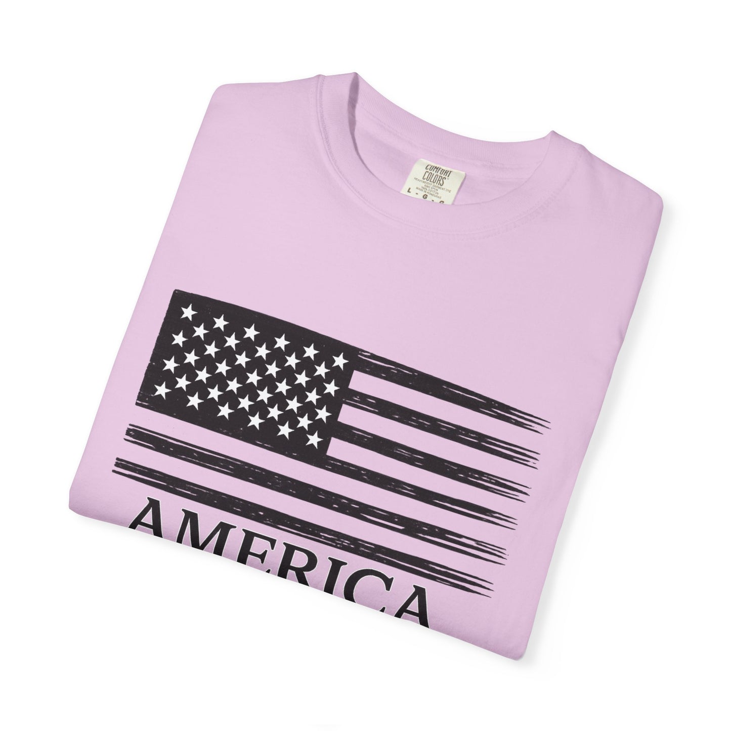 America 1776 -2026 Vintage Black Ink Flag - Unisex Garment-Dyed T-shirt
