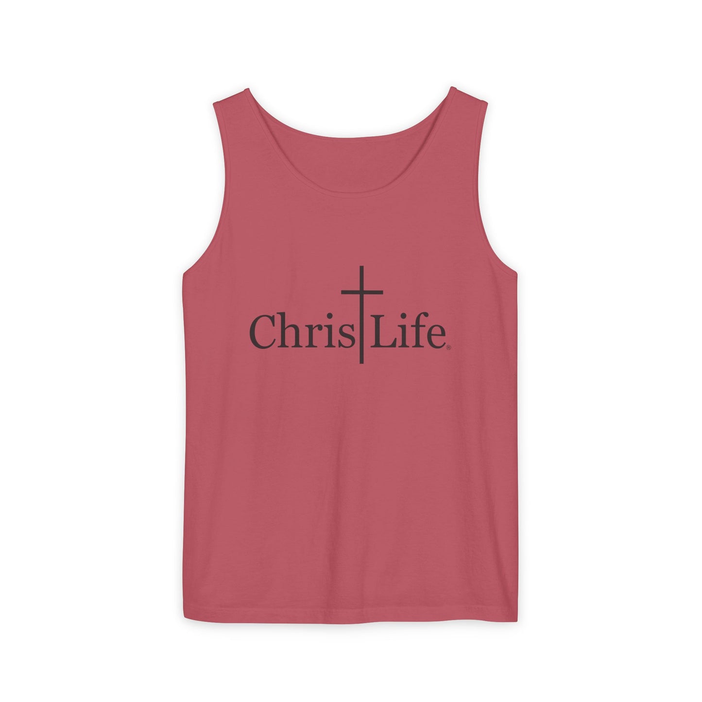 Unisex Garment- Cute Dyed Tank Top with Gray ChristLife logo