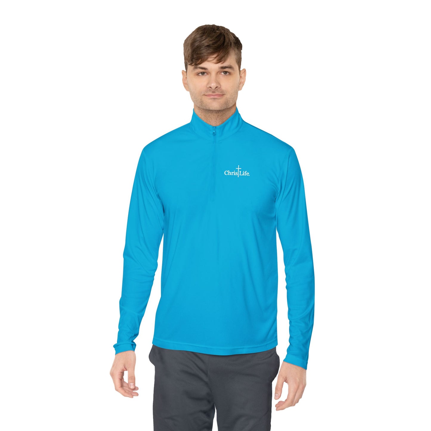Unisex Quarter-Zip Pullover Workout - ChristLife Logo on front, Sporty