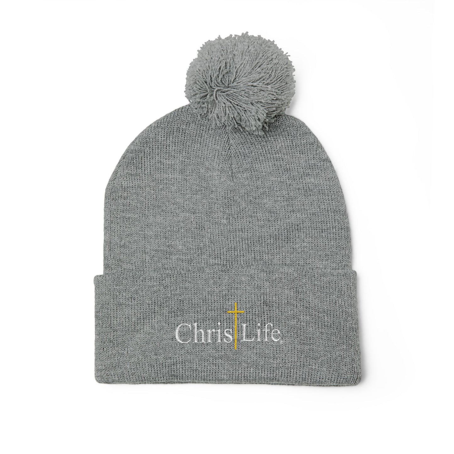 Cozy Embroidered Pom-Pom Knit Winter Beanie - ChristLife