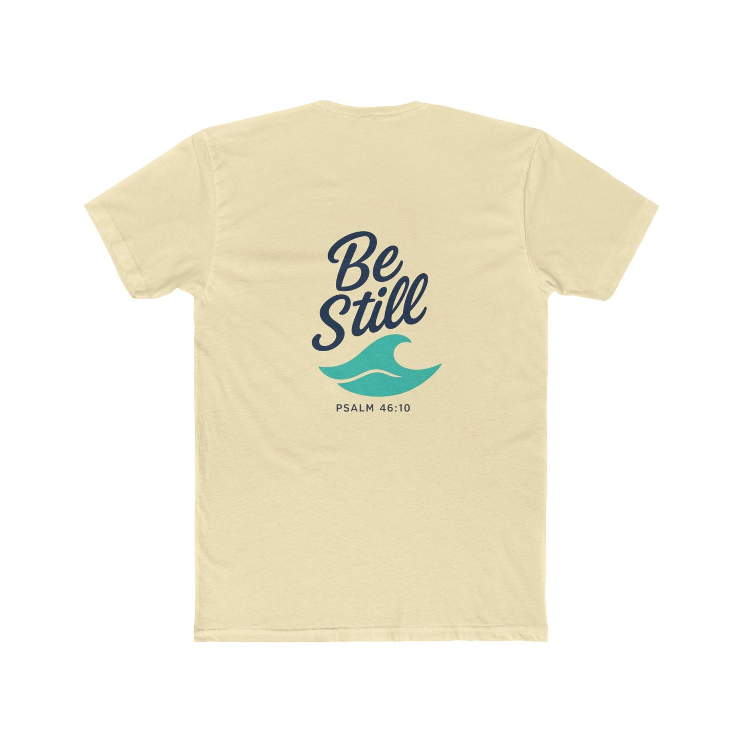 Be Still Wave on Back Side, No Copy on Front -  Tshirt - Unisex Cotton Crew Tee, Christain faith, Beach Vacation, Casual Wear, Surfer
