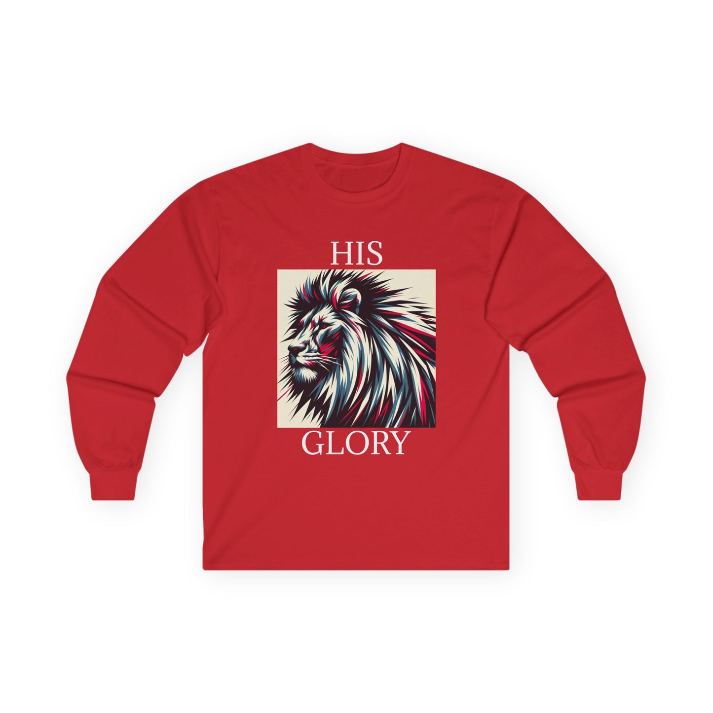 Unisex Ultra Cotton Long Sleeve Tee - HIS GLORY, Majestic Lyon