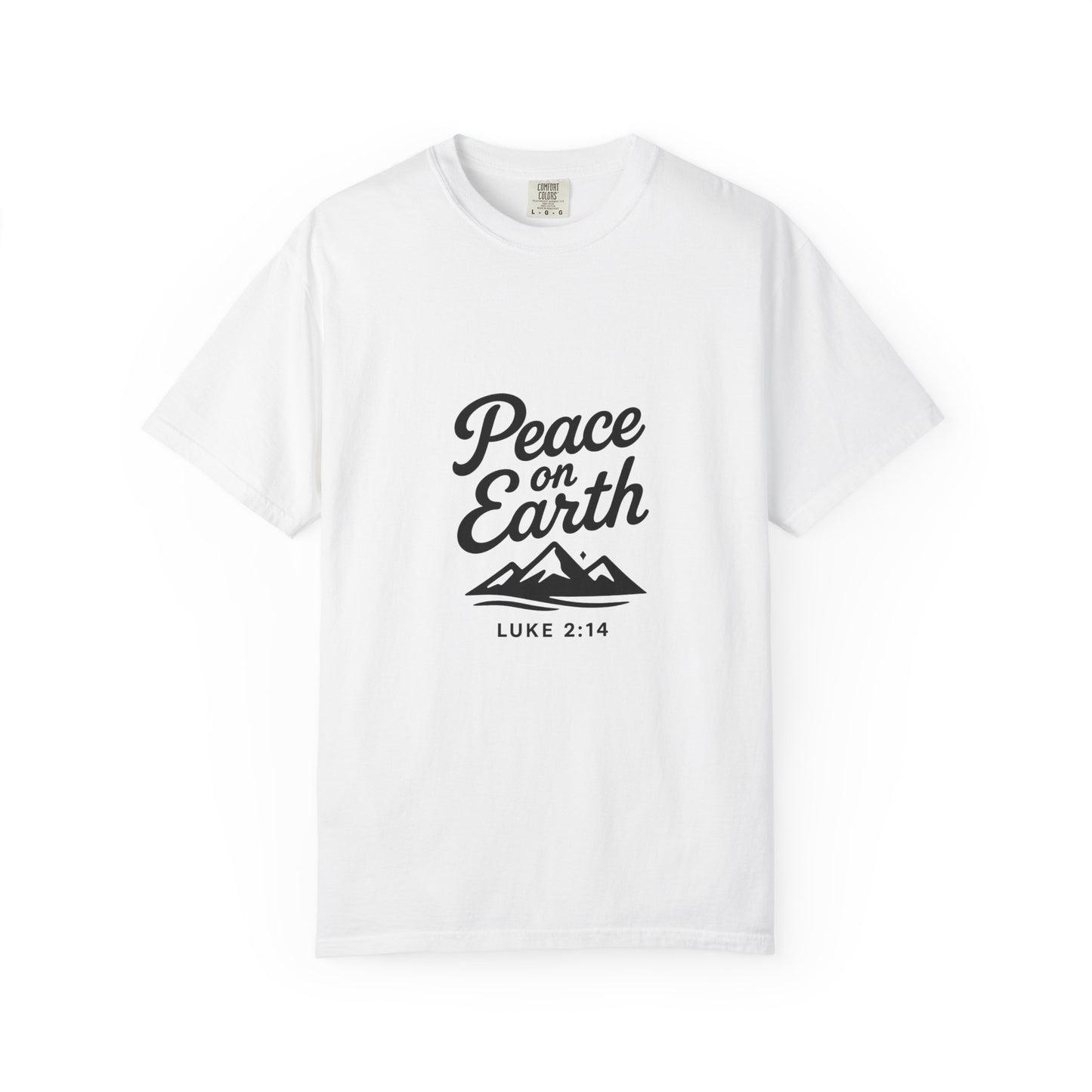Peace on Earth Unisex T-shirt - Black Copy, Inspirational Graphic Tee for Nature Lovers, Christians, Faith