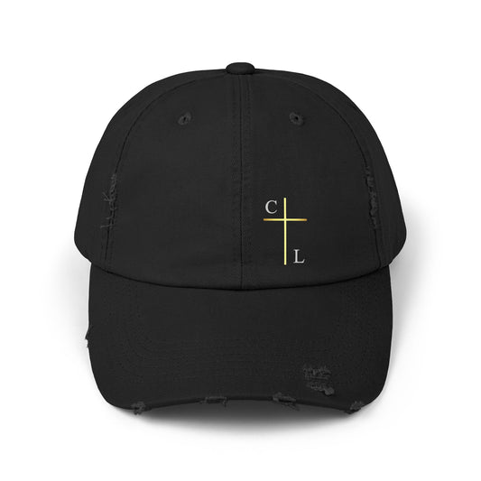 Unisex Distressed Cap with C/L Logo