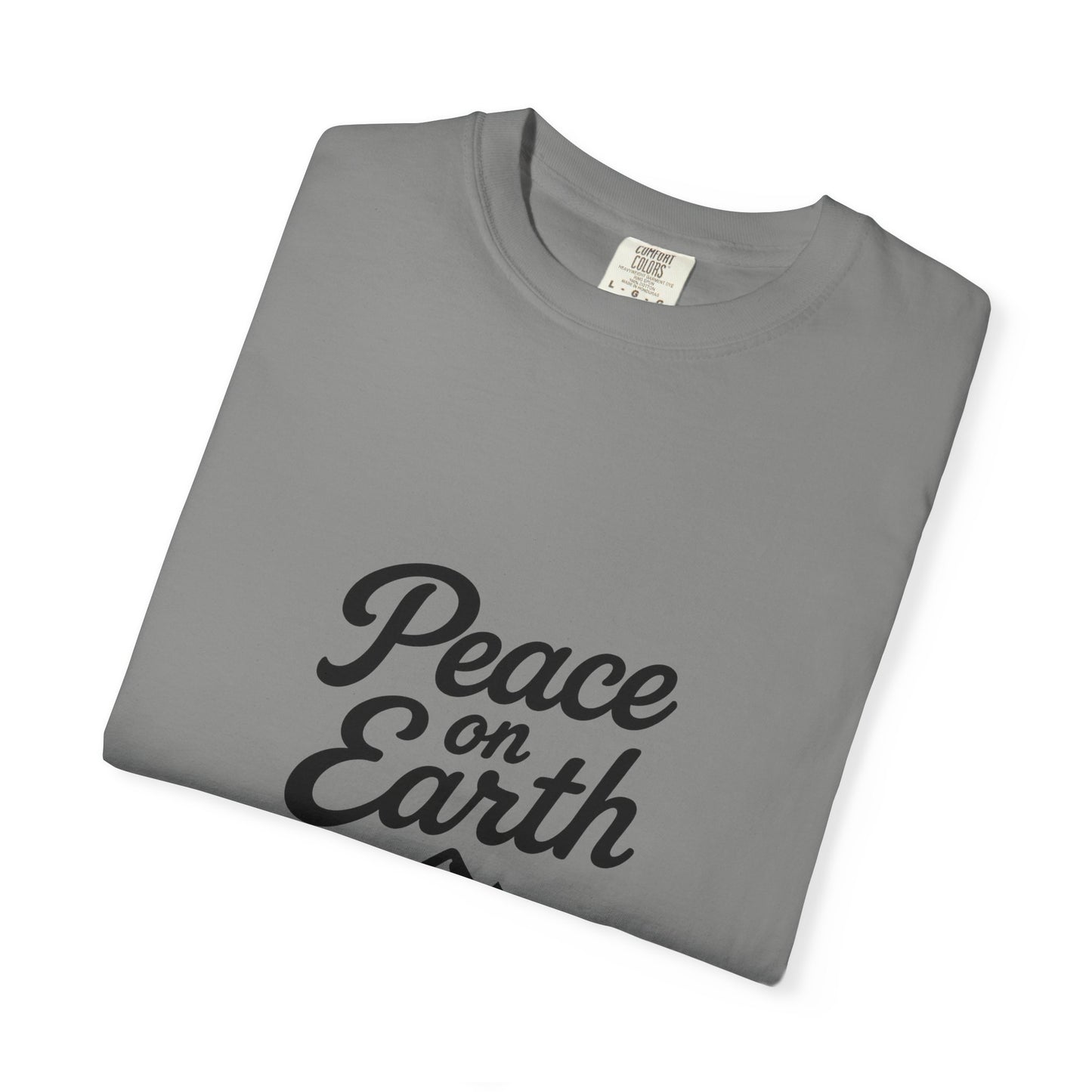Peace on Earth Unisex T-shirt - Black Copy, Inspirational Graphic Tee for Nature Lovers, Christians, Faith