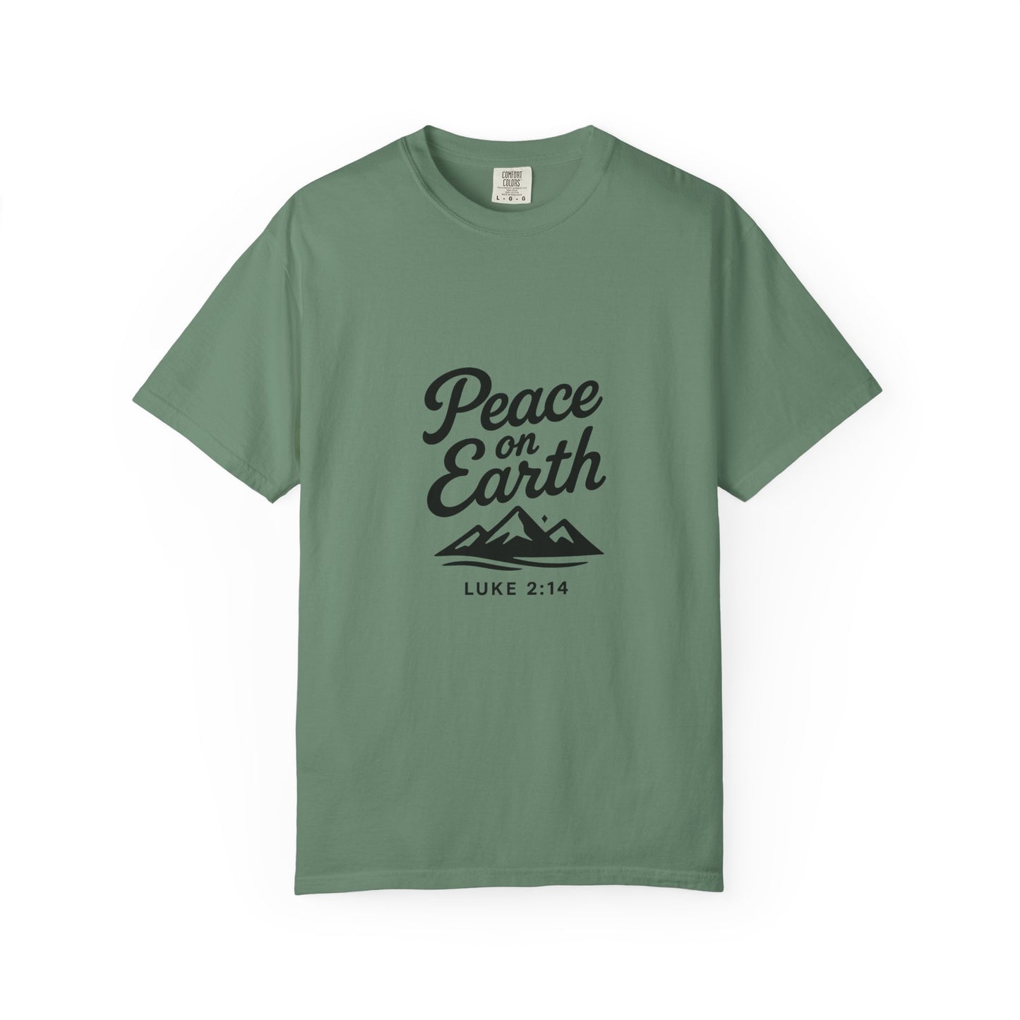 Peace on Earth Unisex T-shirt - Black Copy, Inspirational Graphic Tee for Nature Lovers, Christians, Faith