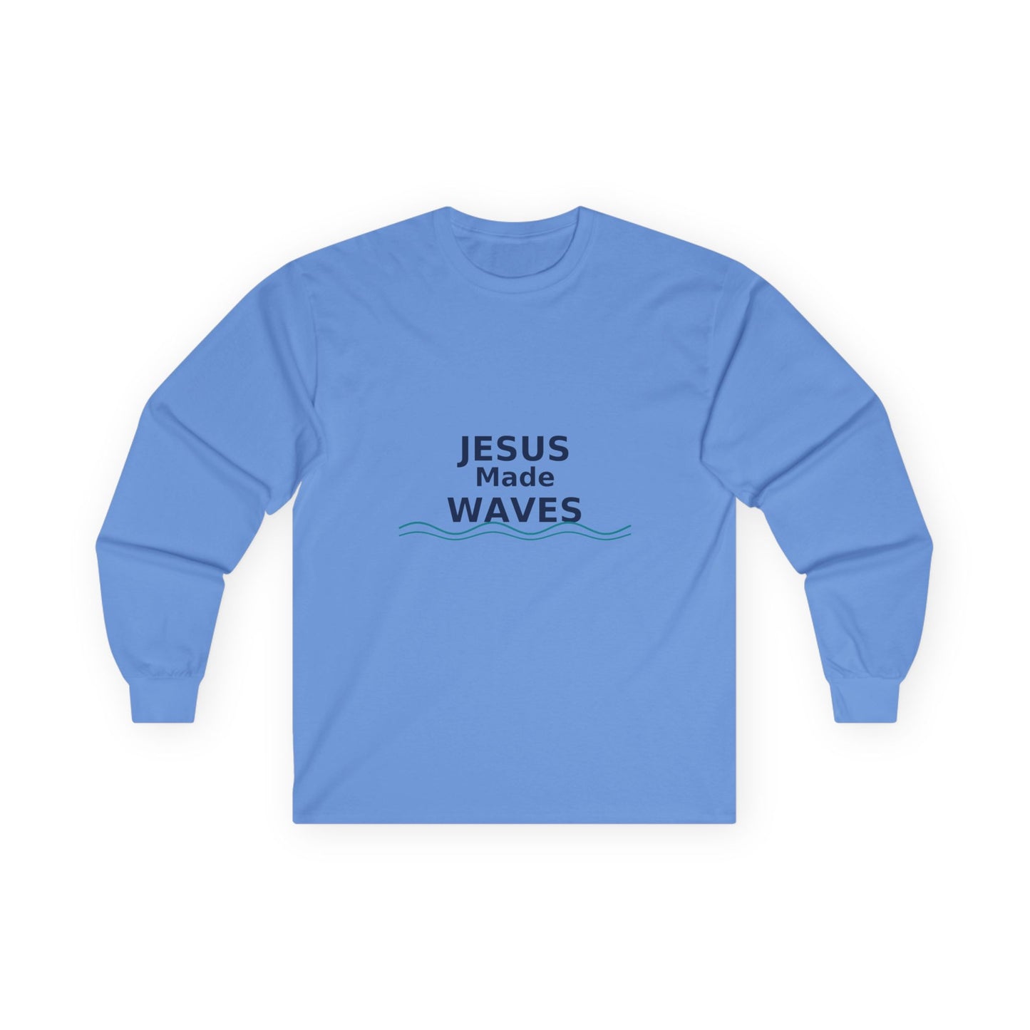 Jesus Made Waves - Christian Inspirational Long Sleeve Tee, Faith T-Shirt,Religious Gift, Unisex Top, Casual Wear, Surfer Faith, Beach Wear, Vacation
