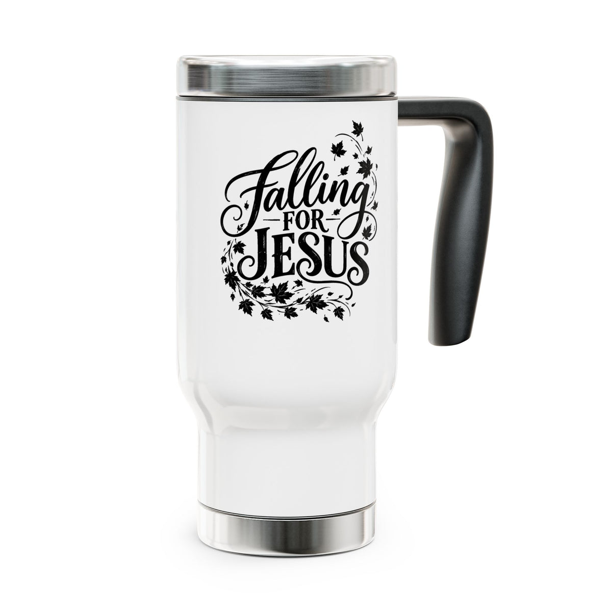 Falling for Jesus Black  - Black Vintage Copy 14oz Stainless Steel Travel Mug with Handle