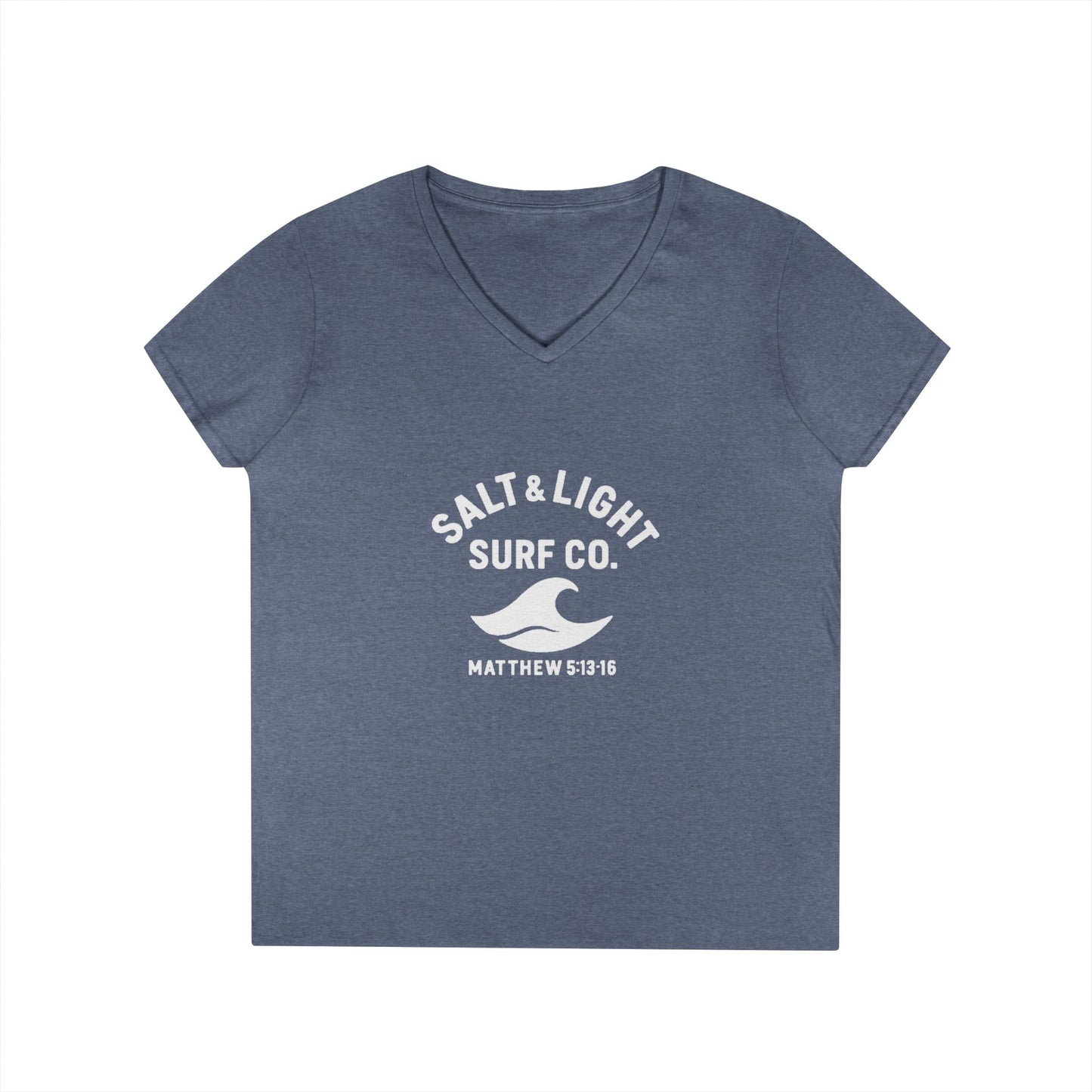 Salt and Light Surf Co/Faith Beach collection Ladies' V-Neck T-Shirt