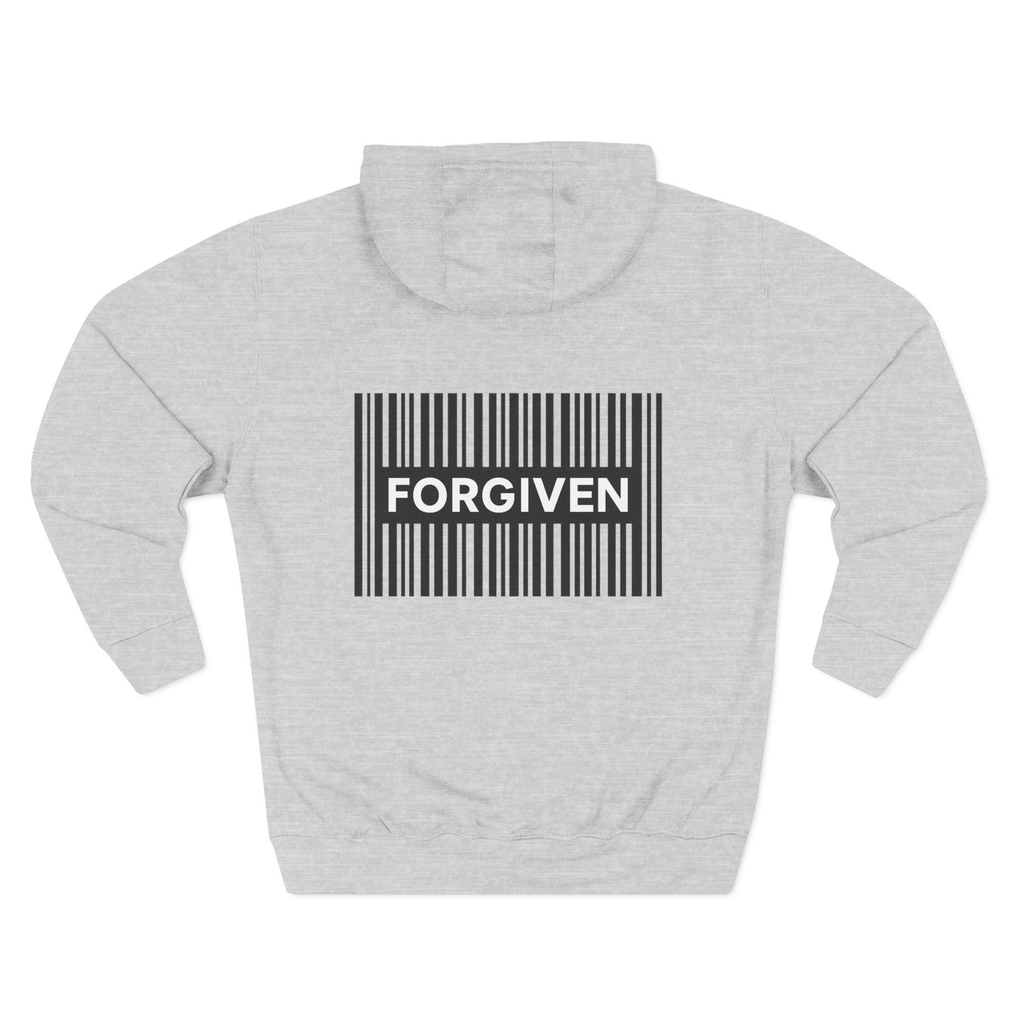 Forgiven Barcode Hoodie — Christian Faith Graphic Pullover