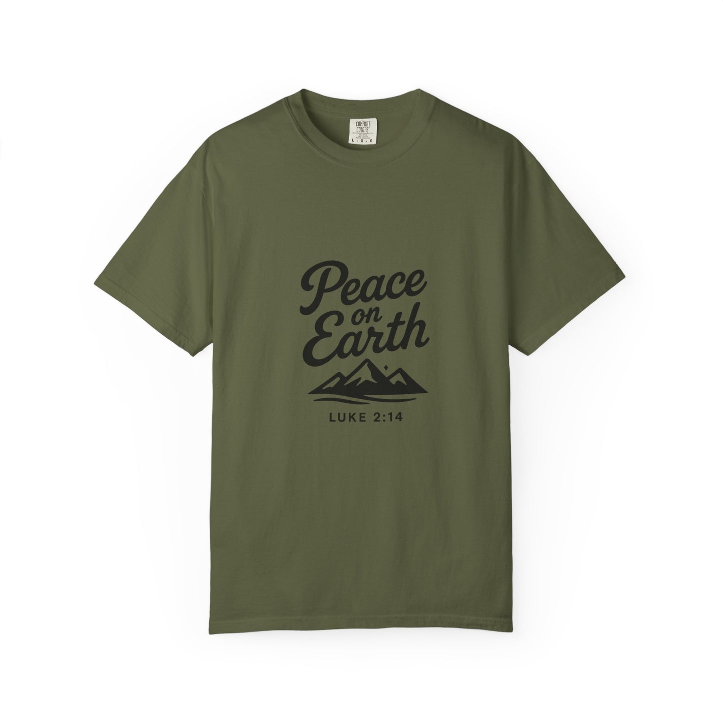 Peace on Earth Unisex T-shirt - Black Copy, Inspirational Graphic Tee for Nature Lovers, Christians, Faith