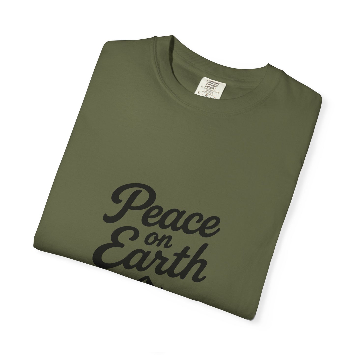 Peace on Earth Unisex T-shirt - Black Copy, Inspirational Graphic Tee for Nature Lovers, Christians, Faith