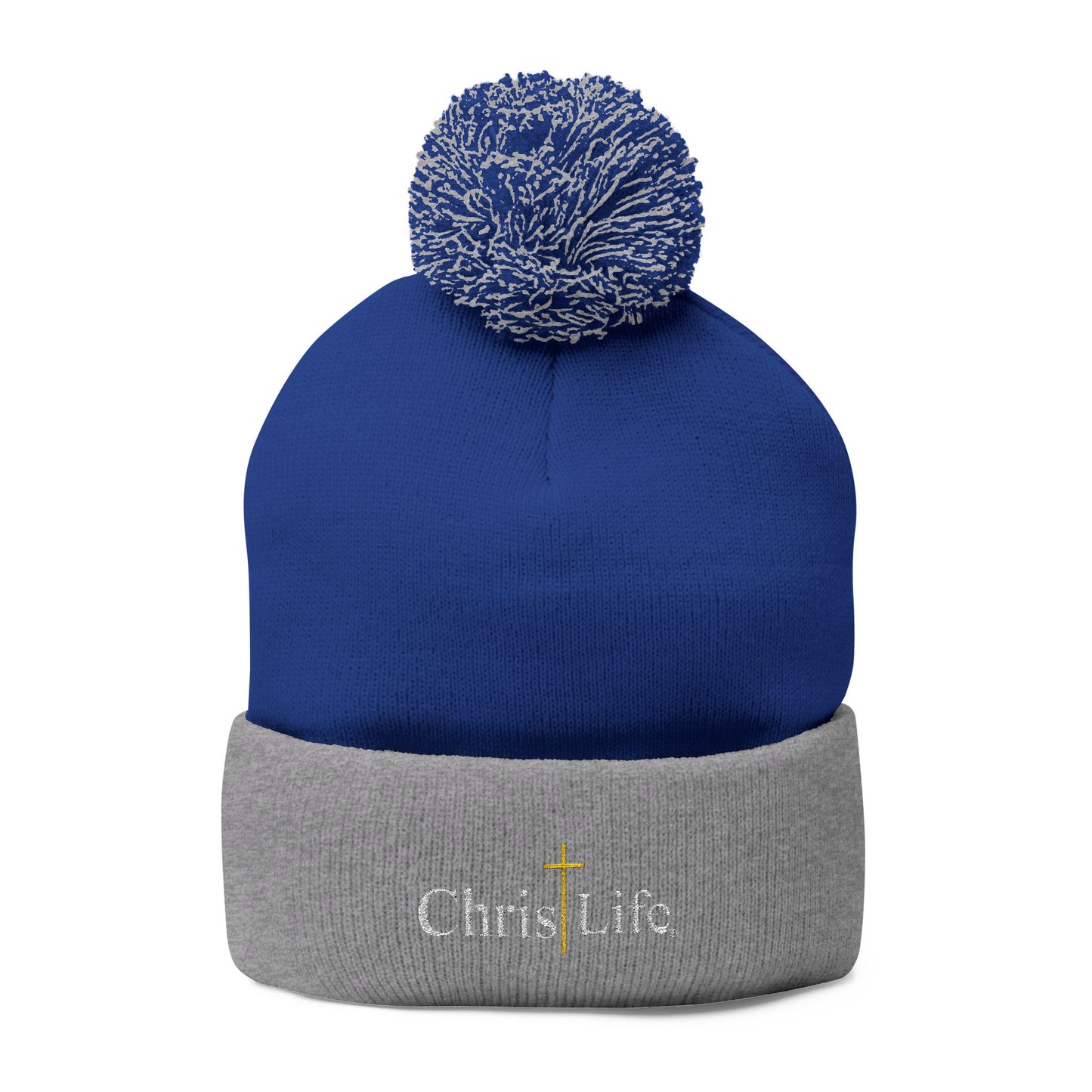 Cozy Embroidered Pom-Pom Knit Winter Beanie - ChristLife
