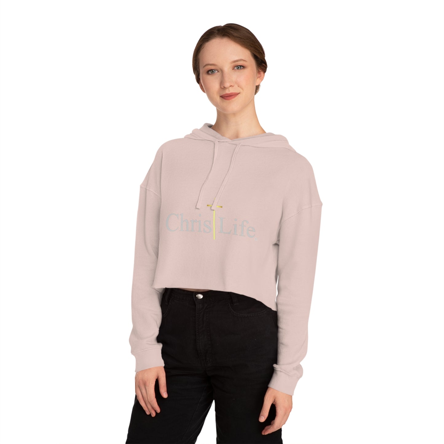 Women’s Chic and Silky Soft Cropped Hooded Sweatshirt with christlife copy