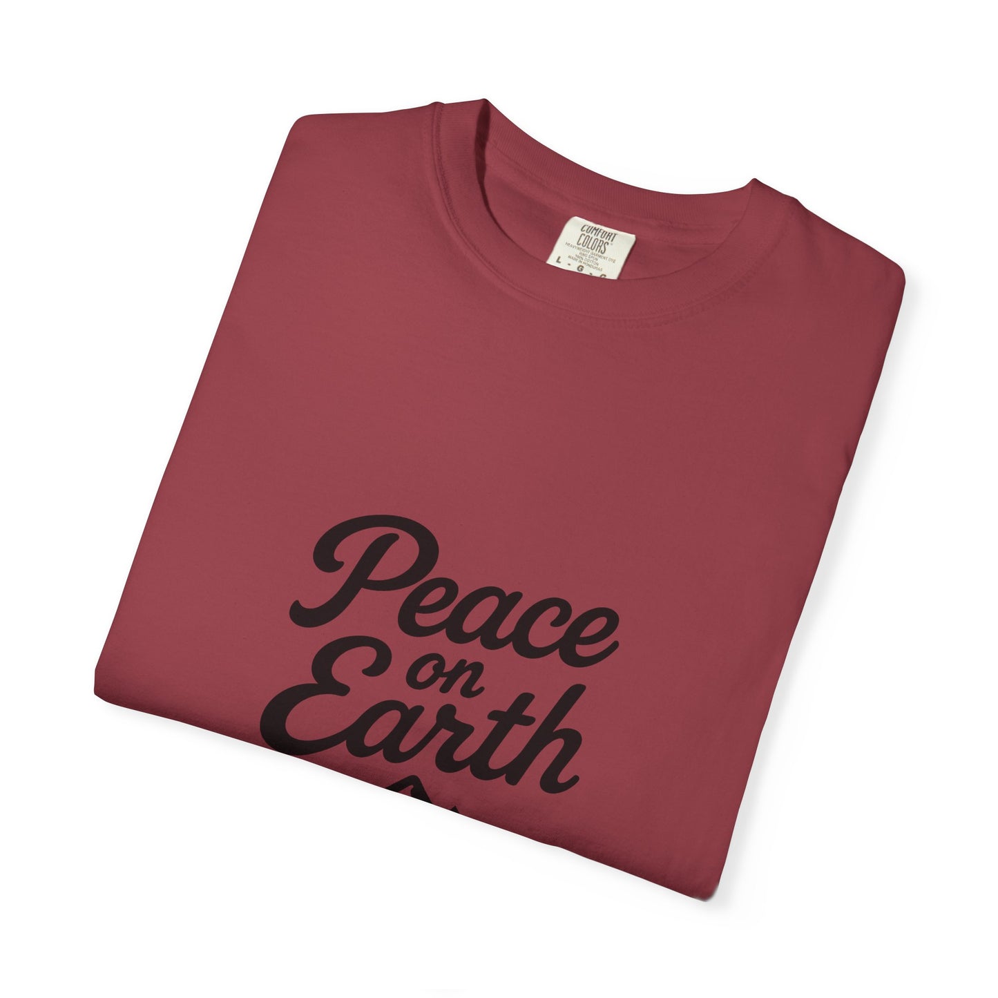 Peace on Earth Unisex T-shirt - Black Copy, Inspirational Graphic Tee for Nature Lovers, Christians, Faith