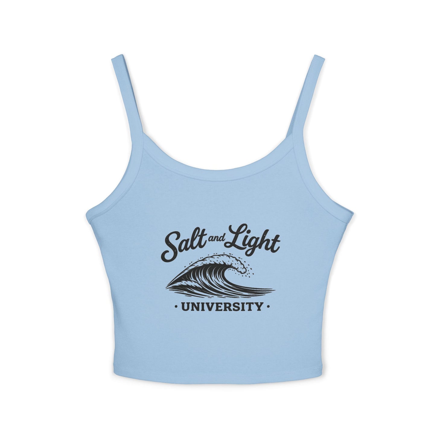 Salt and Light University Crop Tank Top — Vintage ink look, Inspirational Christian Graphic Tank