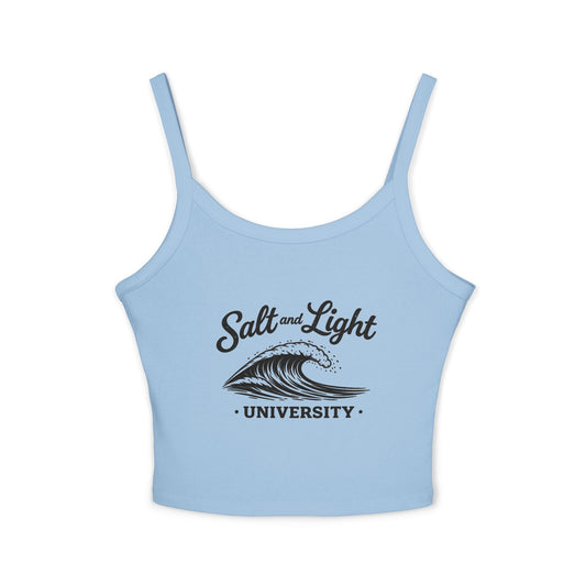 Salt and Light University Crop Tank Top — Vintage ink look, Inspirational Christian Graphic Tank