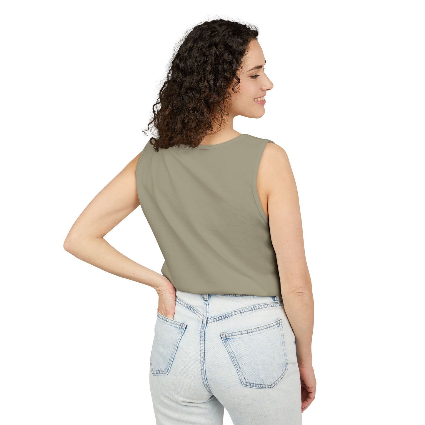 Unisex Garment- Cute Dyed Tank Top with Gray ChristLife logo