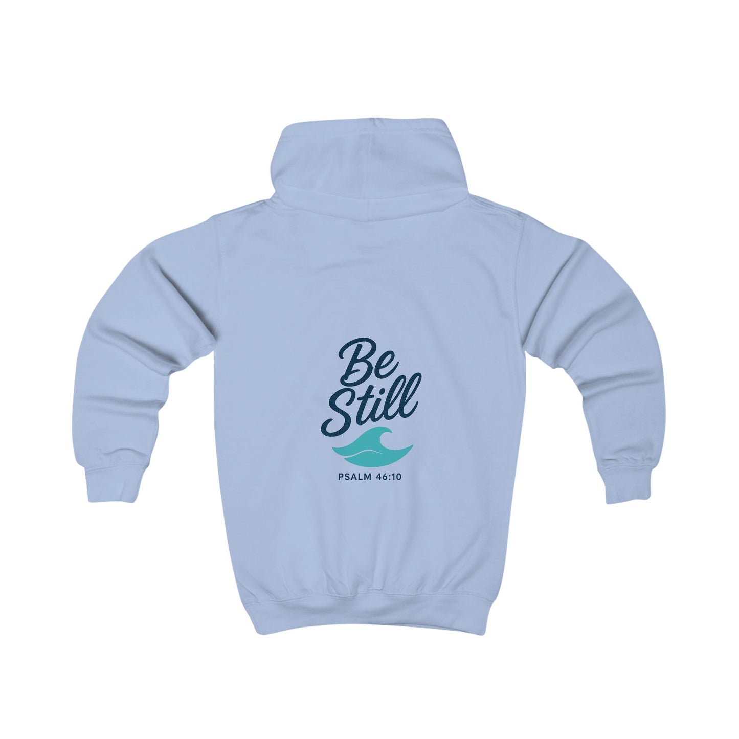 Kids Hoodie with 'Be Still' Wave Design - Relaxed Vibe, Perfect for Playtime, Gifts for Birthdays, Holidays, Spiritual Events