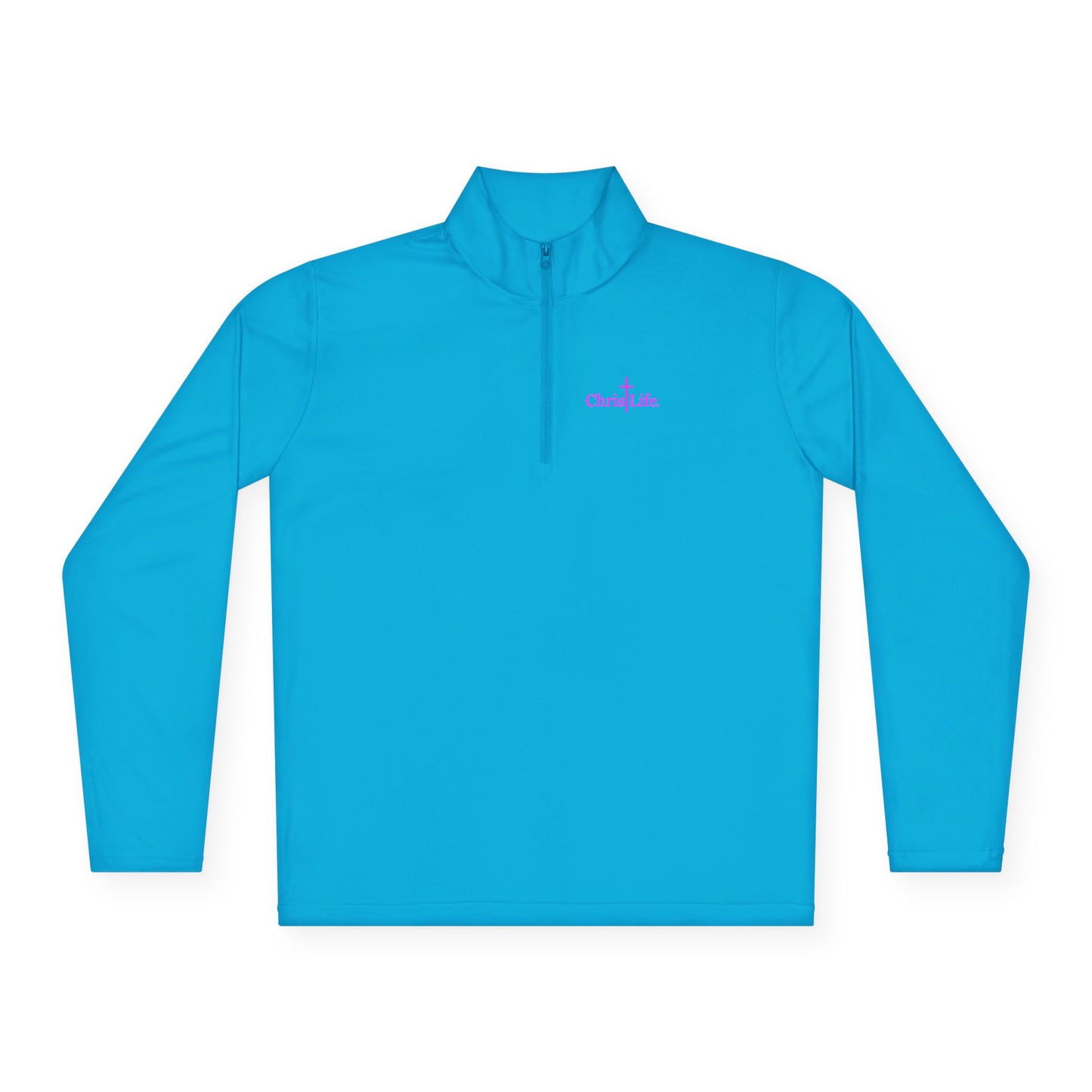 Unisex Quarter-Zip Pullover - Christlife Logo in Pink