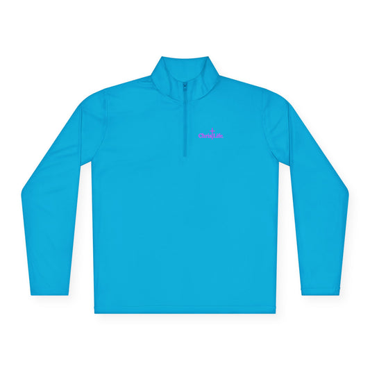 Unisex Quarter-Zip Pullover - Christlife Logo in Pink