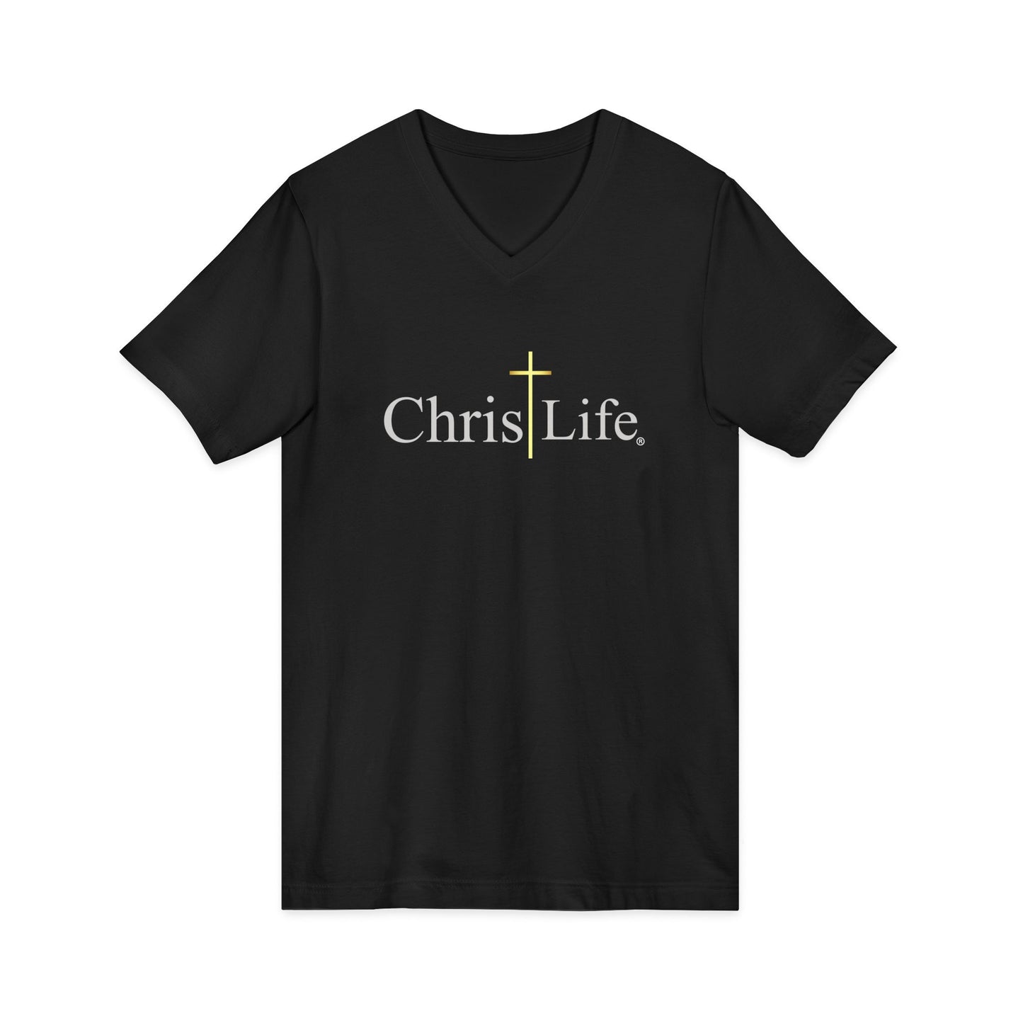 ChristLife, Christian V-Neck Tee | Inspirational Shirt for Faith, Casual Wear, Unisex