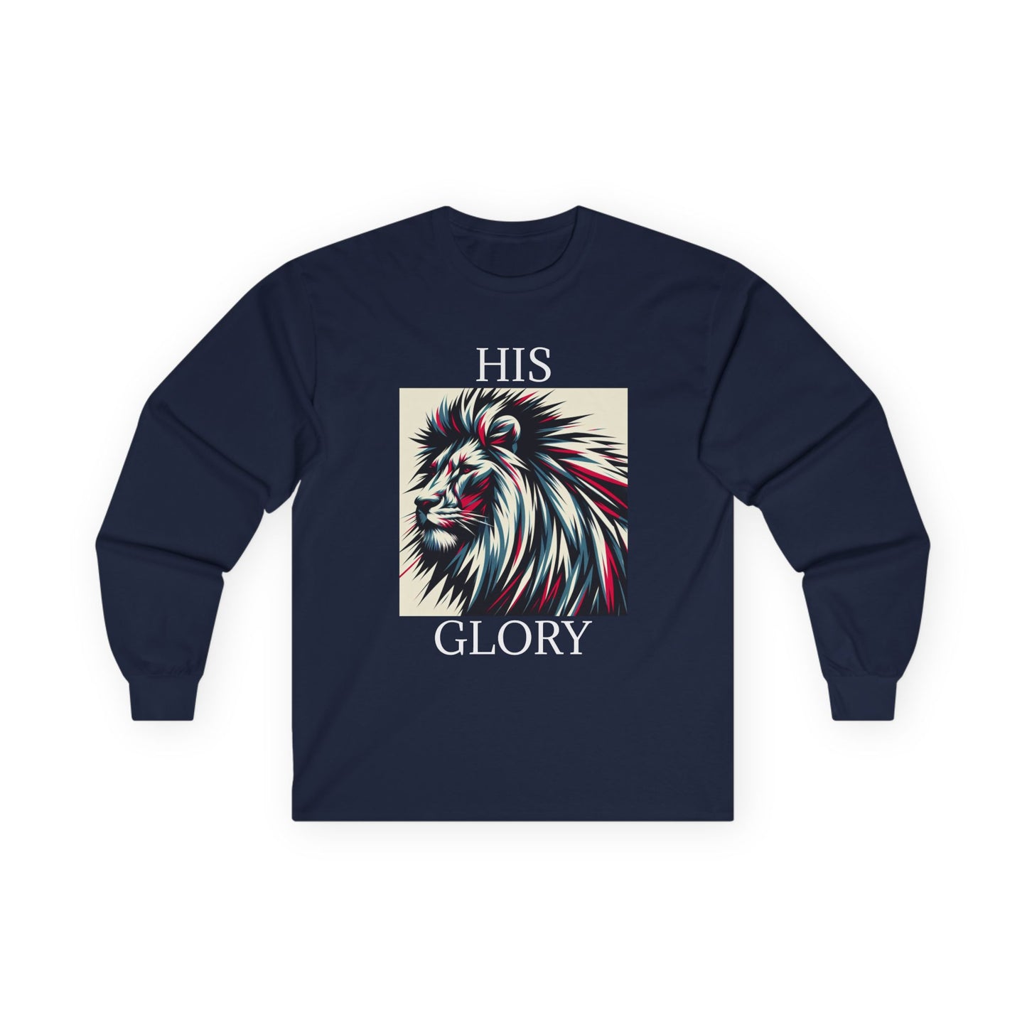 Unisex Ultra Cotton Long Sleeve Tee - HIS GLORY, Majestic Lyon